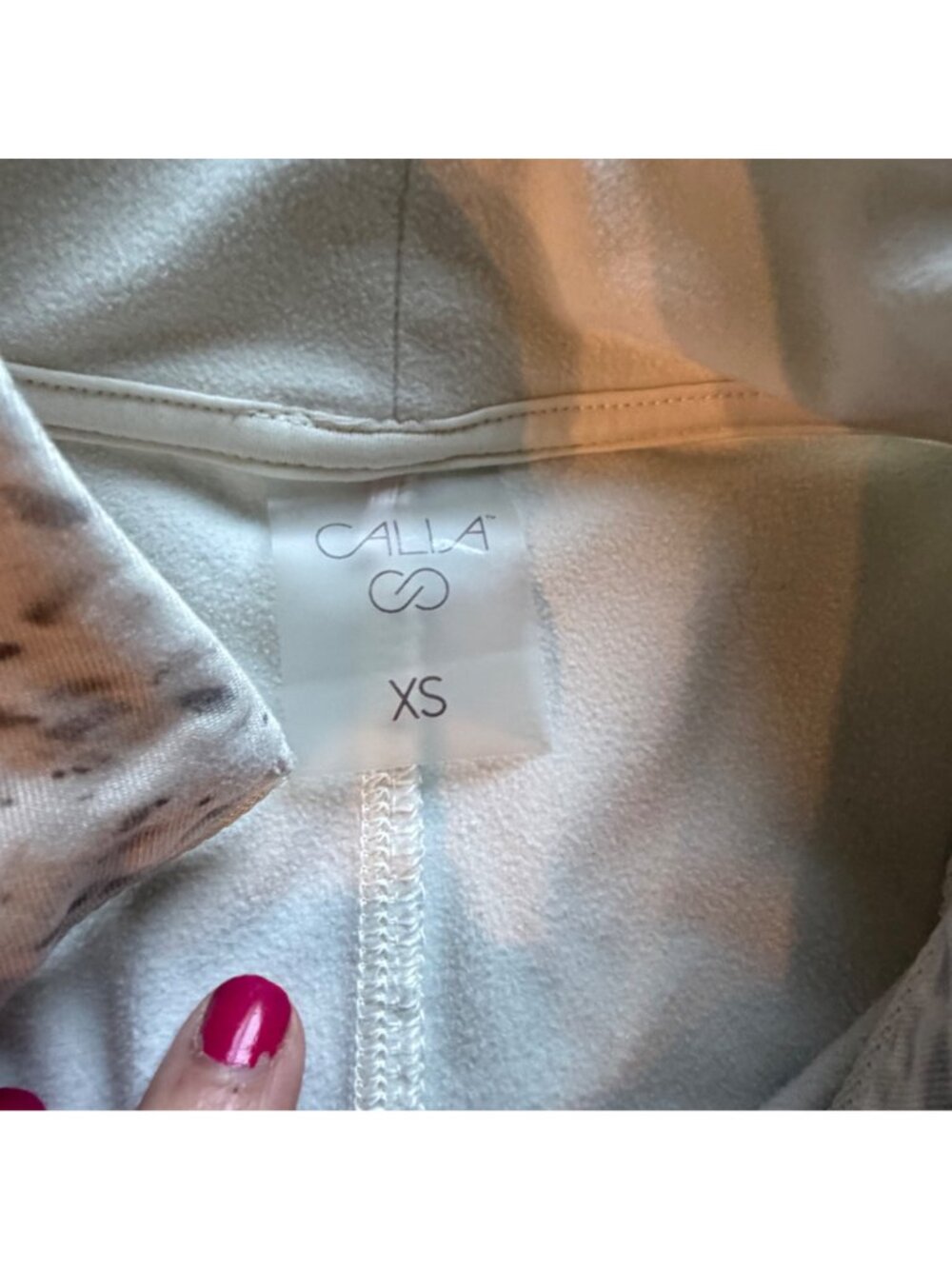 Calla Quarter Zip Pullover XS White Gray Speckled Fleece Activewear Top - Picture 4 of 4